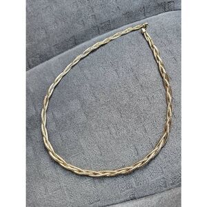 14 K Italy Stamped  Solid Gold Braded Necklace